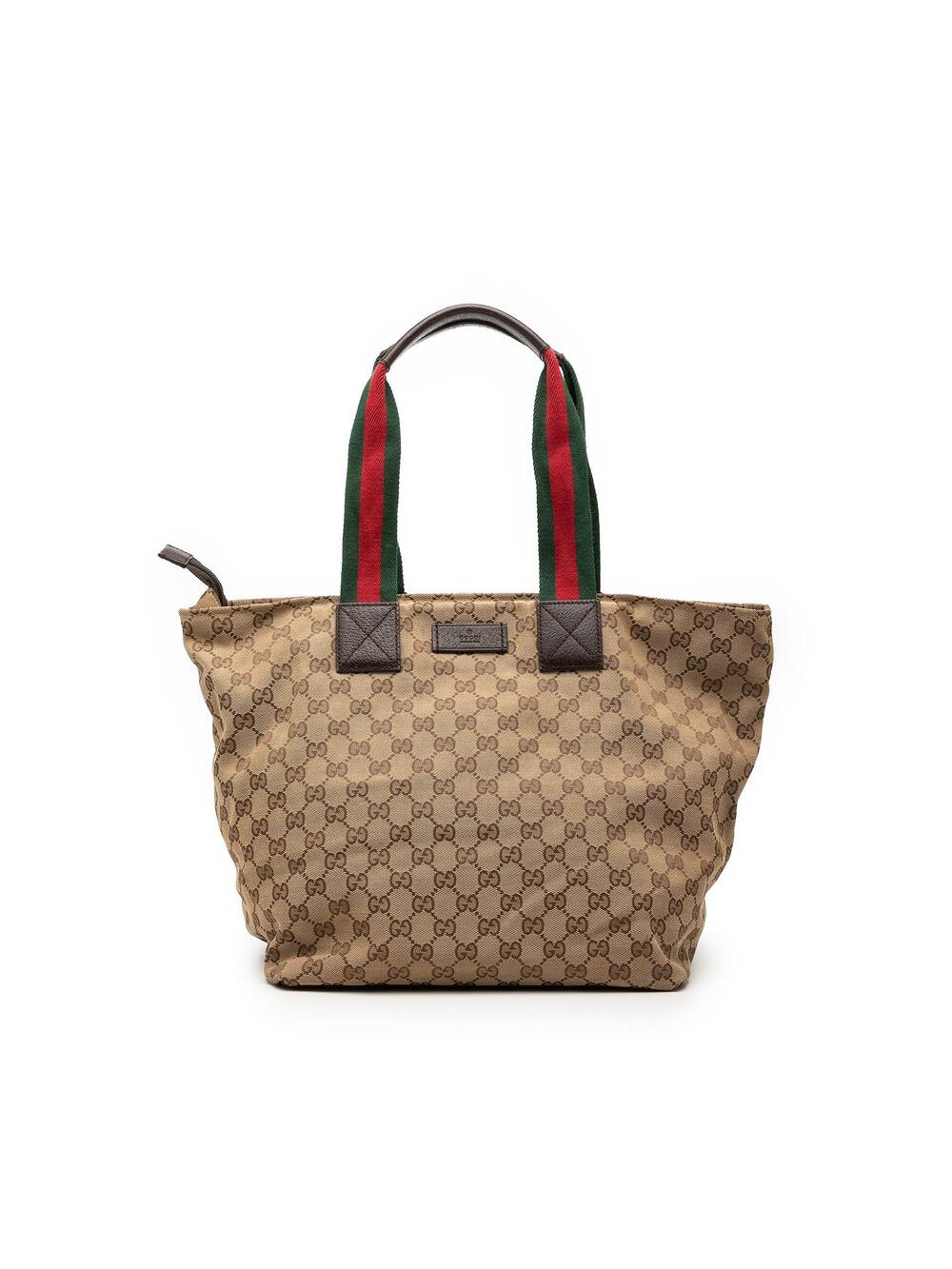 Gucci Gg Canvas Web Tote Pre-Loved #339148G50B